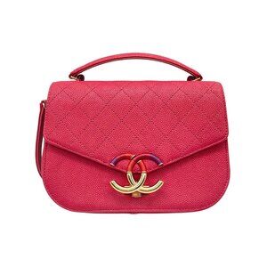 Chanel Quilted Curve Cuba Flap Bag Red